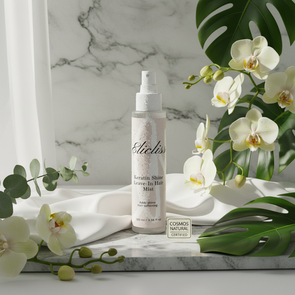 Vegansk leave-in spray med keratin för glans och skydd - Keratin Shine Hair Mist

